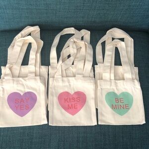 🐰 Heart Print Canvas Tote Bag Set